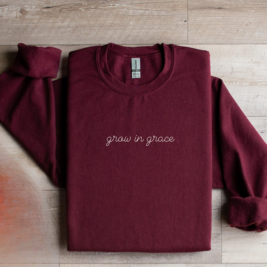 grow in grace handmade christian crewneck