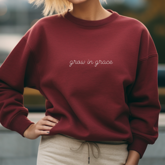 grow in grace handmade christian crewneck