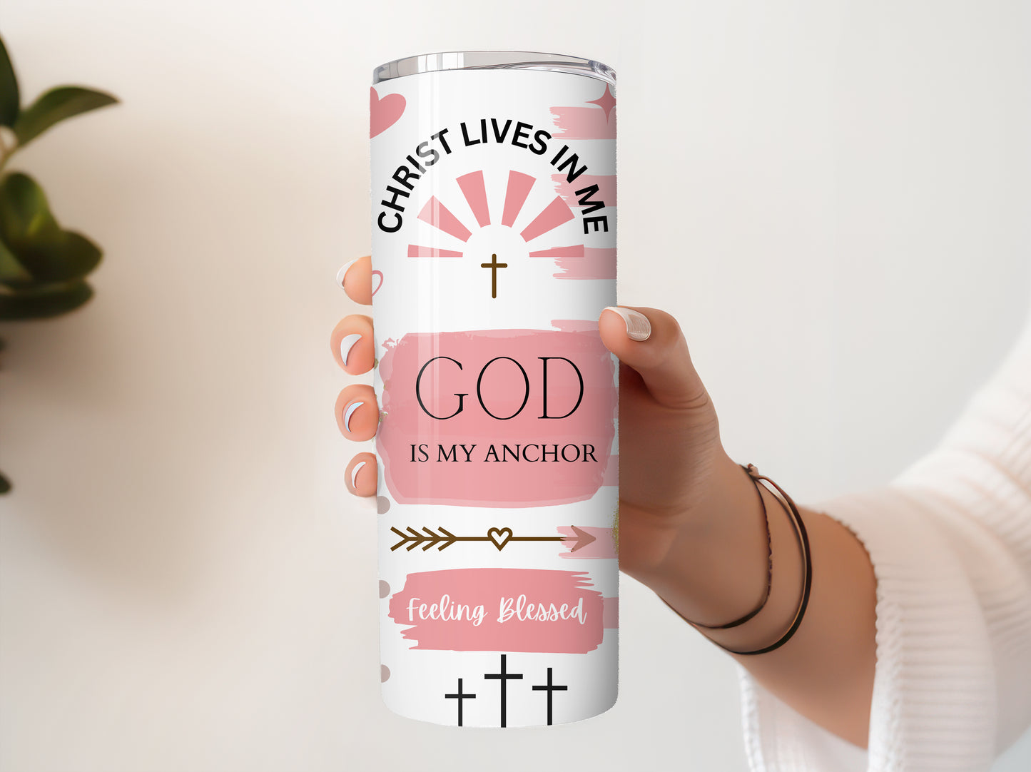 God is my Anchor Skinny 20 oz Tumbler