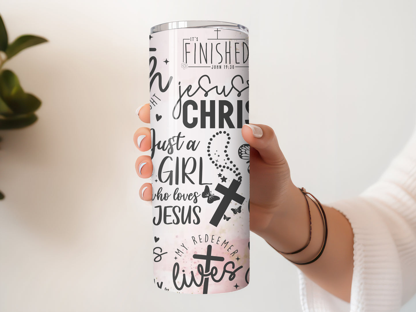 Jesus , Lives , Faith Skinny Tumbler